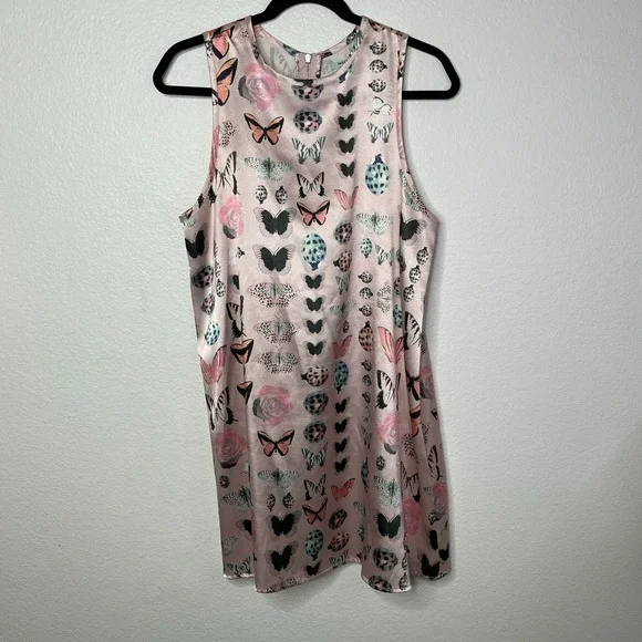 Urban Outfitters Kimchi Blue Butterfly Print Dress Pink Size M Y2K Fairycore - Picture 2 of 15